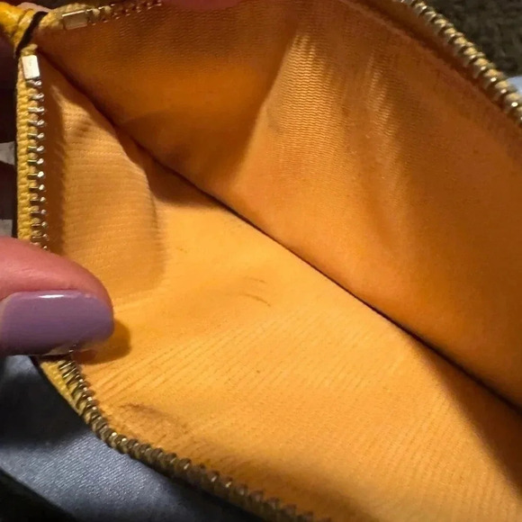 Coach  yellow and neon pink wristlet pouch/card case/travel - Picture 8 of 8